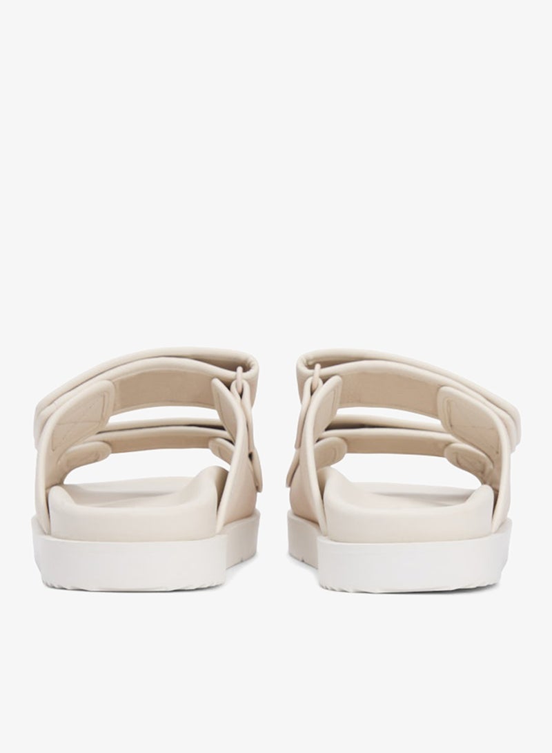 TOMMY HILFIGER Leather Double Strap Serrated Sandals - Image 4
